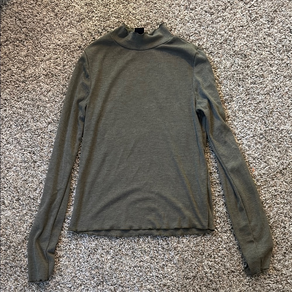 Olive Green Long Sleeve Top